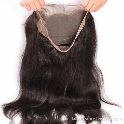 Wholesale Cheap Price Virgin Brazilian Hair High Quality Straight 360 Lace Frontal With Baby Hair